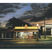 Glo by Patrick Faulhaber shows a small town laundromat at dusk