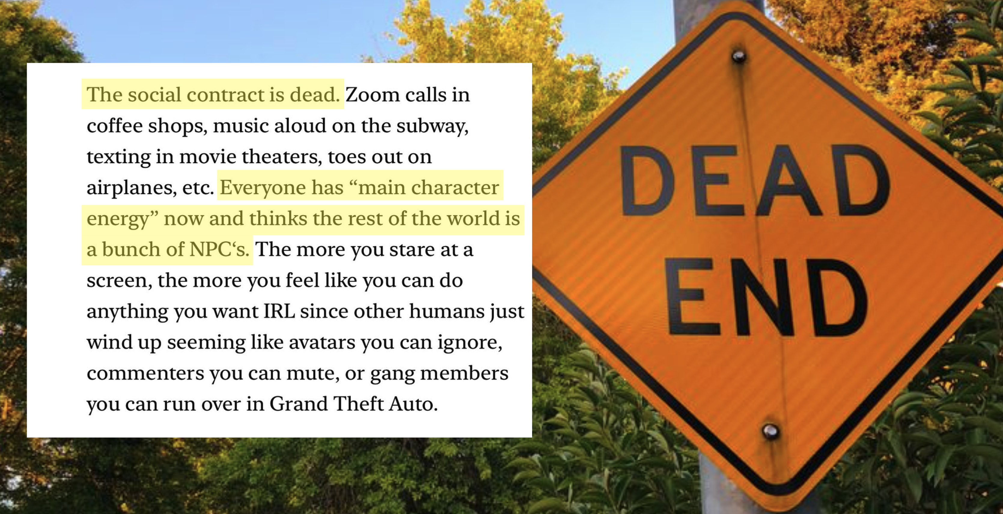 Main character energy vs NPC