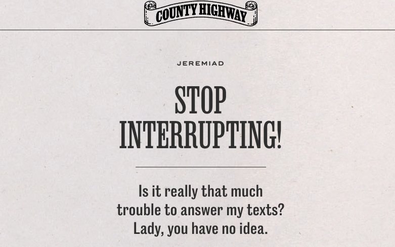 county highway stop interrupting