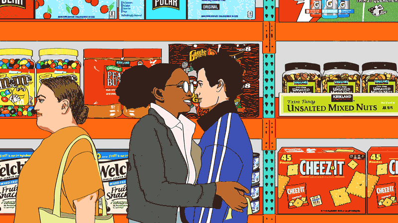 animated people at costco