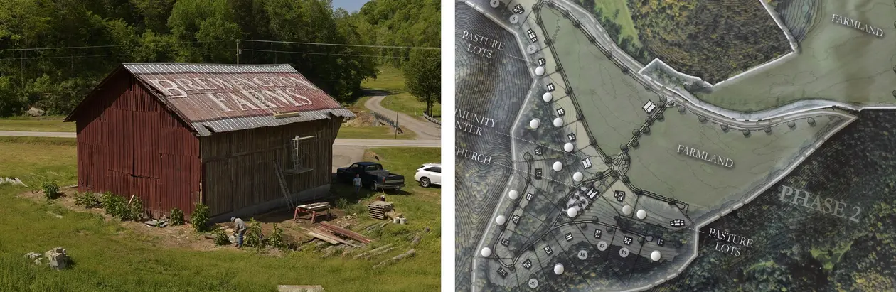 plot of land and old barn